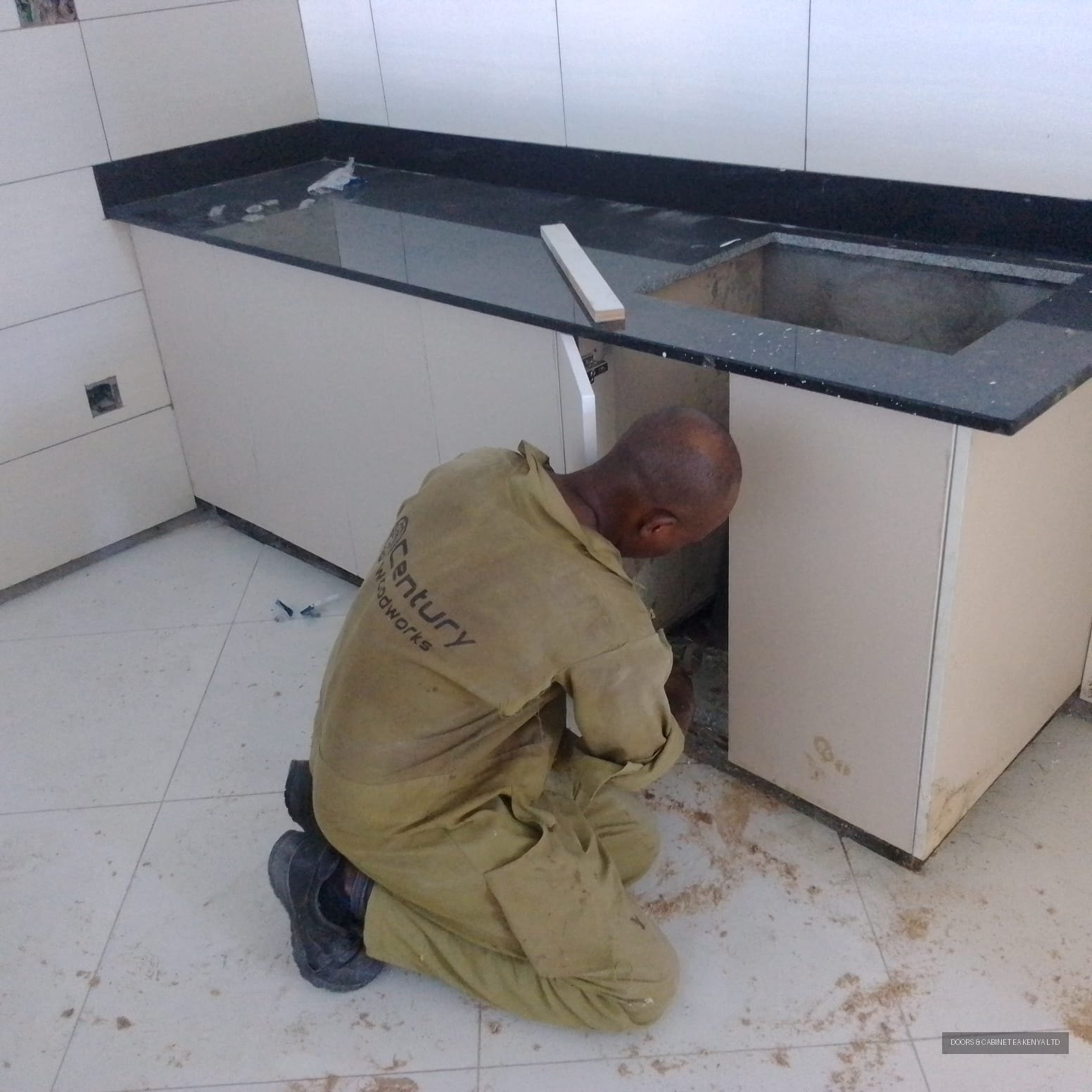 Kitchen Fitting in Progress — Doors and Cabinet EA fitters in Mombasa